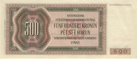 R.565d: Böhmen & Mähren 500 Kronen 1942 Specimen (1) CHa 