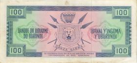 Burundi P.17a 100 Francs 1966 (3) 