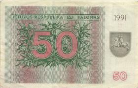 Litauen / Lithuania P.37a 50 (Talonas) 1991 (2) 