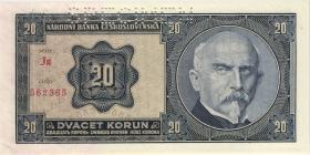 Tschechoslowakei / Czechoslovakia P.021s 20 Kronen 1926 Specimen (1) 