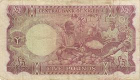 Nigeria P.13a 5 Pounds (1968) (3-) 