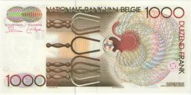Belgien / Belgium P.144a 1000 Francs (1980-96) (1) 