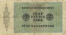 R.156b: 5 Rentenmark 1923 (3-) 7-stellig 
