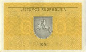 Litauen / Lithuania P.31a 0,50 Talonas 1991 (1) 