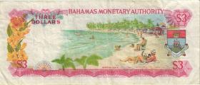 Bahamas P.28a 3 Dollars 1968 (3) 