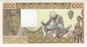 West-Afr.Staaten/West African States P.107Ag 1.000 Francs 1986 (1) 