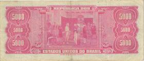Brasilien / Brazil P.174b 5000 Cruzeiros (1964) (3-) 
