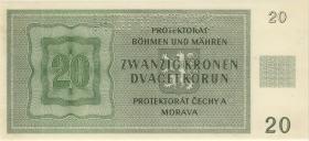 R.563h: Böhmen & Mähren 20 Kronen 1944 A (1) Specimen 