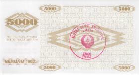 Bosnien & Herzegowina / Bosnia P.009f 5000 Dinara 1992 (1) 