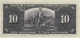 Canada P.061b 10 Dollars 1937 (3+) 