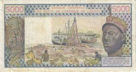West-Afr.Staaten/West African States P.108Aq 5.000 Francs 1990 (3) 