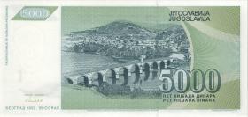 Jugoslawien / Yugoslavia P.115s 5000 Dinara 1992 Specimen (1) 
