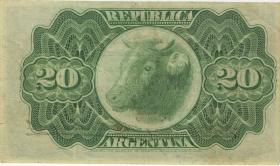 Argentinien / Argentina P.211b 20 Centavos 1891 (2) 