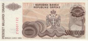 Bosnien & Herzegowina / Bosnia P.160 50 Mrd. Dinara 1993 nicht verausgabt (1) 