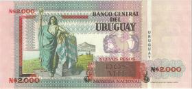 Uruguay P.068a 2.000 Pesos 1989 (1) 