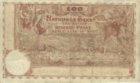 Belgien / Belgium P.078 100 Francs 13.3.1920 (3+) 
