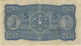Norwegen / Norway P.07c 5 Krone 1943 (3+) 