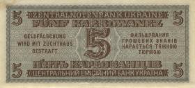 R.593a: Besetzung Ukraine 5 Karbowanez 1942 (2+) 