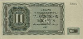R.566d: Böhmen & Mähren 1000 Kronen 1942  Kb (1-) II.Auflage 