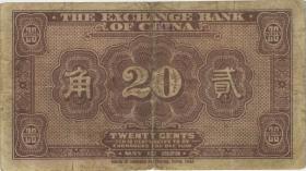 China P.S0310b 20 Cents 1928 P (3-) 