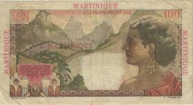 Martinique P.31 100 Francs (1947-49) (3) Nadellöcher 