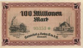 Notgeld Henschel & Sohn 100 Millionen Mark 1923 (1) 