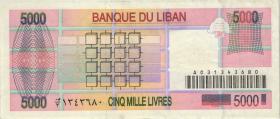 Libanon / Lebanon P.071b 5.000 Livres 1995 (3+) 