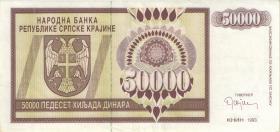 Kroatien Serb. Krajina / Croatia P.R08 50.000 Dinara 1993 (3+) 