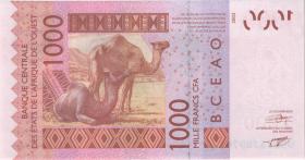 West-Afr.Staaten/West African States P.715Kf 1000 Francs 2008 (1) 