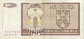 Bosnien & Herzegowina / Bosnia P.140 50.000 Dinara 1993 (3) 
