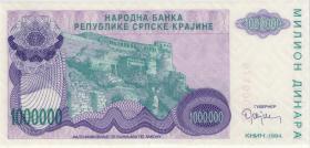 Kroatien Serb. Krajina / Croatia P.R33r 1 Millionen Dinara 1994 Z (1) 