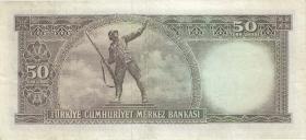 Türkei / Turkey P.175 50 Lira L.1930 (1964) (3) 
