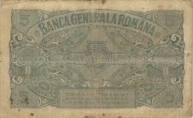 R.476a: Besetzung Rumänien 5 Lei 1918 (3-) 