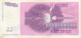 Jugoslawien / Yugoslavia P.127r 10.000.000.000 Dinara 1993 ZA (2) 
