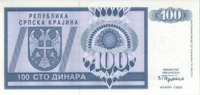 Kroatien Serb. Krajina / Croatia P.R03s 100 Dinara 1992 (1) Specimen 
