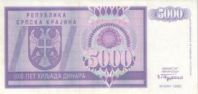 Kroatien Serb. Krajina / Croatia P.R06 5000 Dinara 1992 (3) 