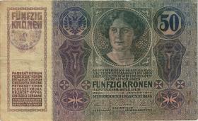 Österreich / Austria P.015 50 Kronen 1914 (3) "8" mit Stempel 