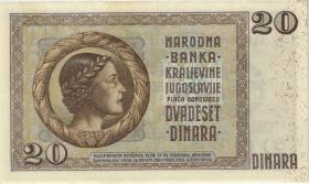 Jugoslawien / Yugoslavia P.030 20 Dinara 1936 (2) 