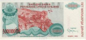 Kroatien Serb. Krajina / Croatia P.R27s 5 Milliarden 1993 (1) Specimen 
