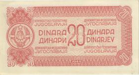 Jugoslawien / Yugoslavia P.051a 20 Dinara 1944 (1) 