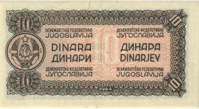 Jugoslawien / Yugoslavia P.050a 10 Dinara 1944 (3+) 