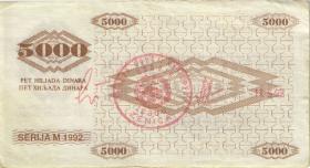 Bosnien & Herzegowina / Bosnia P.009g 5000 Dinara 1992 (3) 