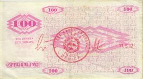 Bosnien & Herzegowina / Bosnia P.006g 100 Dinara 1992 (3) 