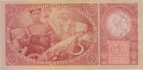 Tschechoslowakei / Czechoslovakia P.022s 50 Kronen 1929 (2) Specimen 