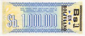 Bolivien / Bolivia P.199 1 Boliviano auf 1 Mio. Pesos Bolivanos 1985 (1) 