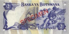 Botswana P.07s1 2 Pula (1982) Specimen B/6 000000 (1) 