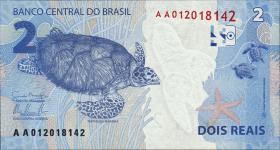 Brasilien / Brazil P.252a 2 Reais 2010 (2013) (1) 