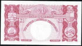 British Caribbean Teritories P.08c 1 Dollar 1964 (2) 