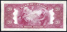 Canada P.046b 20 Dollars 1935 (2-) 
