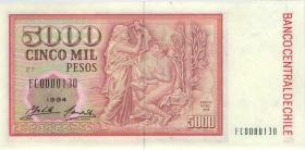 Chile P.155d 5000 Pesos 1994 (1) 